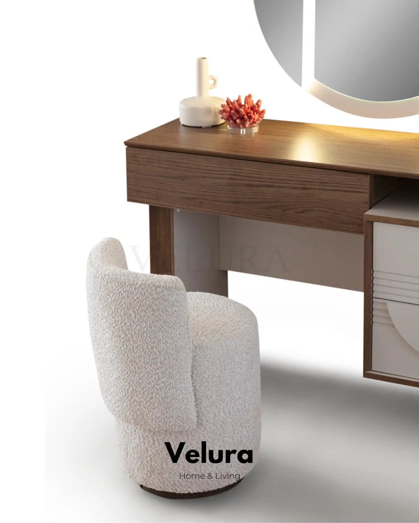 Modern şifonyer Estella krem ahşap yatak odası düzenleyici 146 cm genişlik