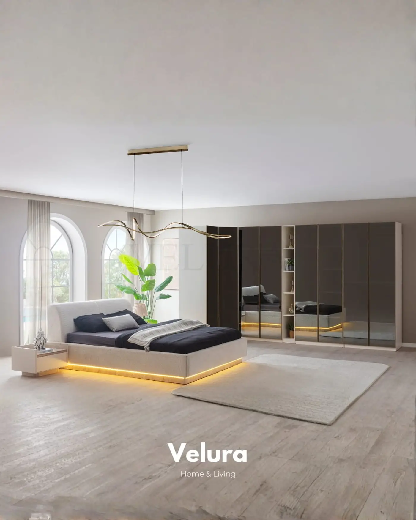 Flora Komodin – Kırık beyaz, traverten ayaklı, tek çekmeceli modern komodin