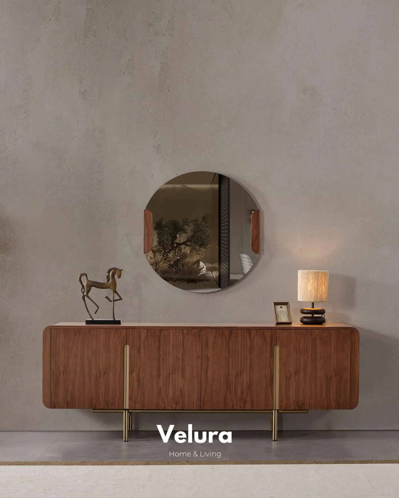 Genova Walnut Konsol koyu ceviz modern tasarım