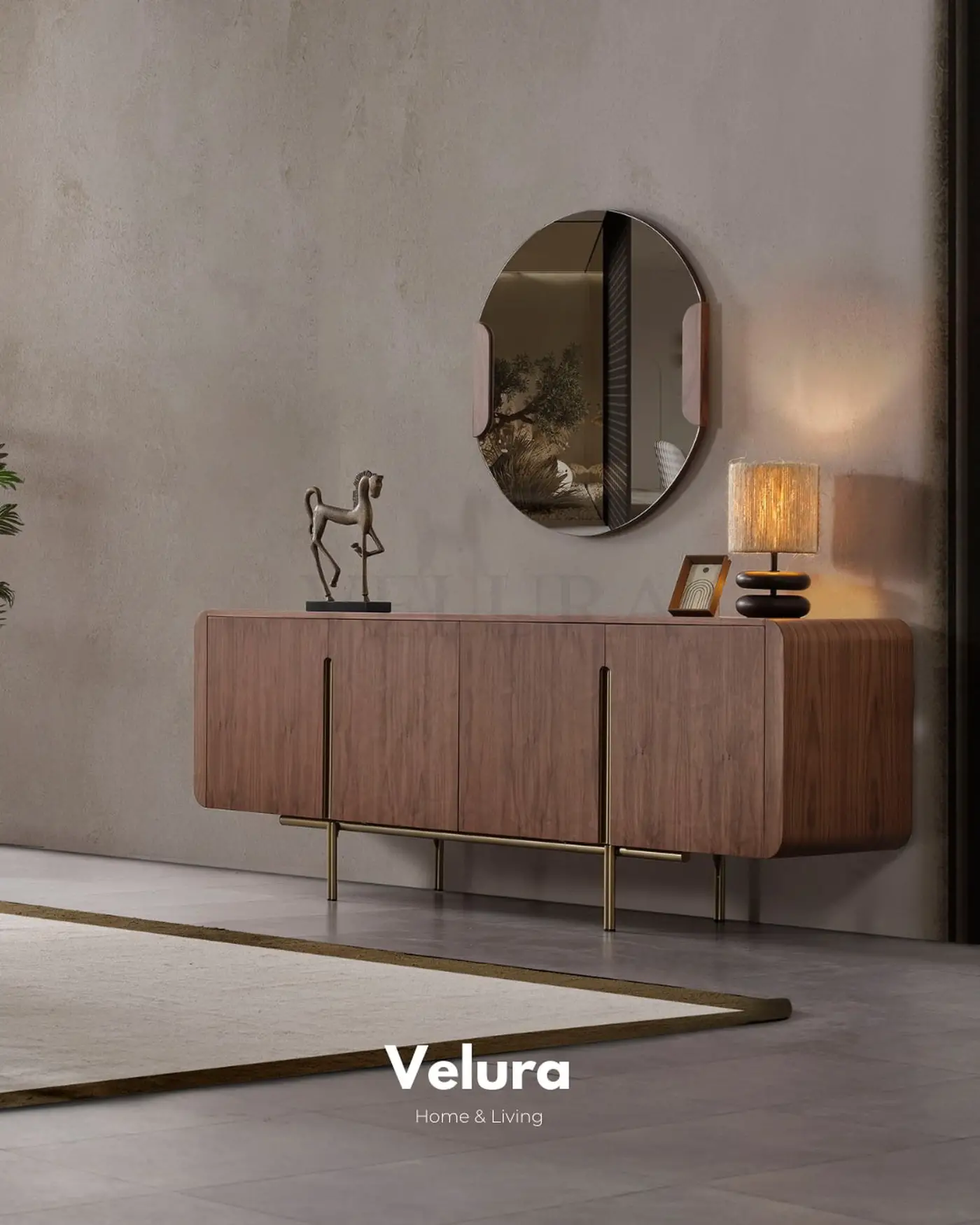 Genova Walnut Konsol koyu ceviz modern tasarım