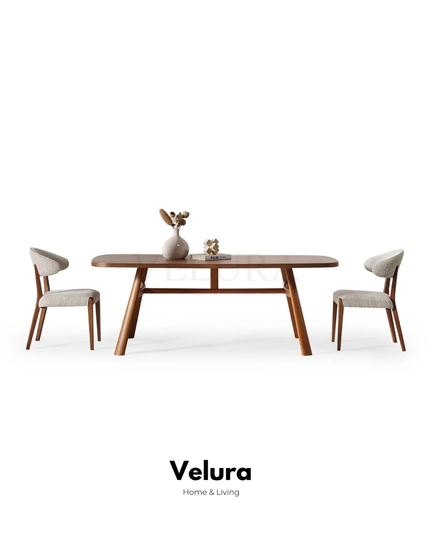 Genova Walnut Yemek Masası koyu ceviz modern tasarım