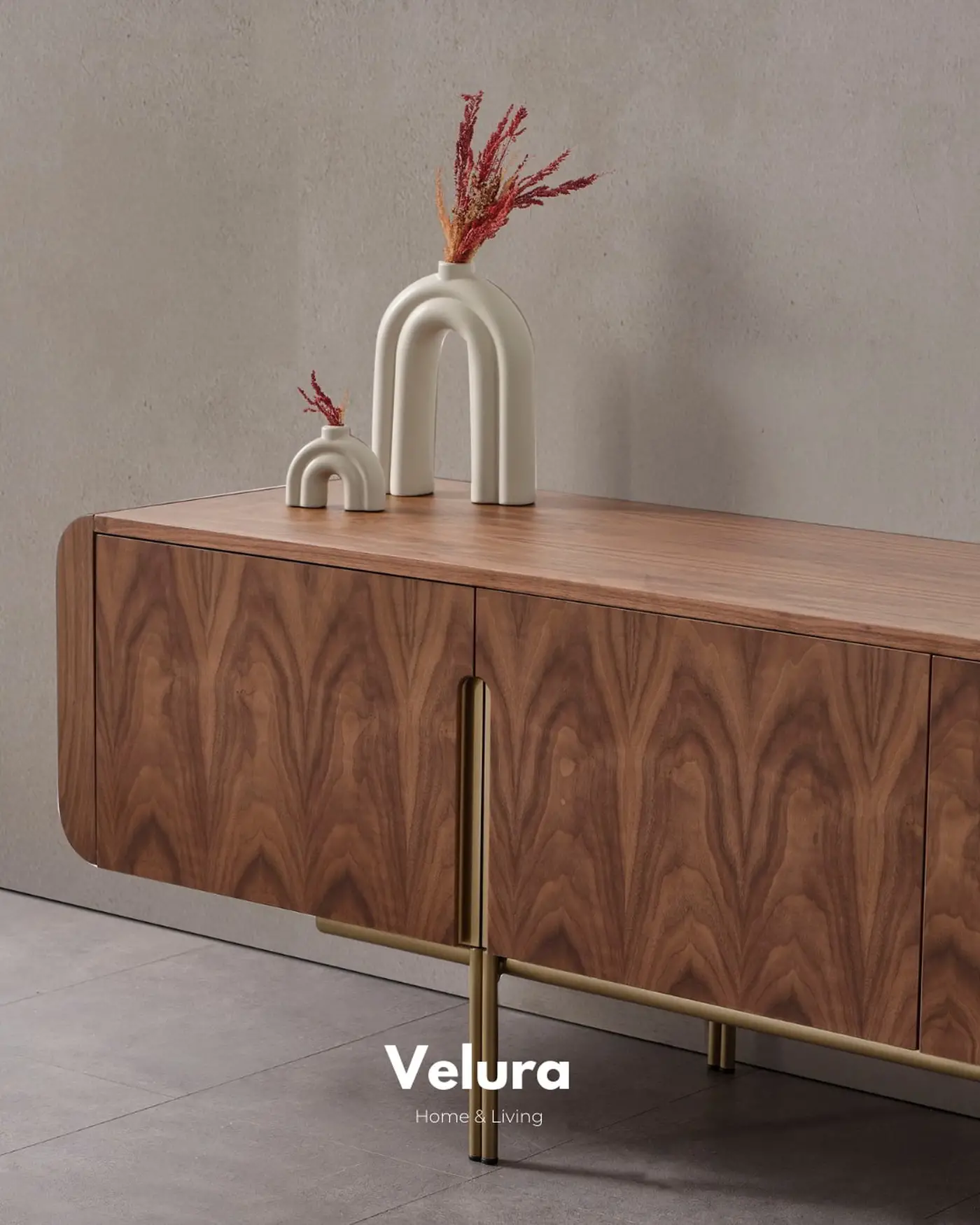 Genova Walnut Tv Ünitesi koyu ceviz modern tasarım