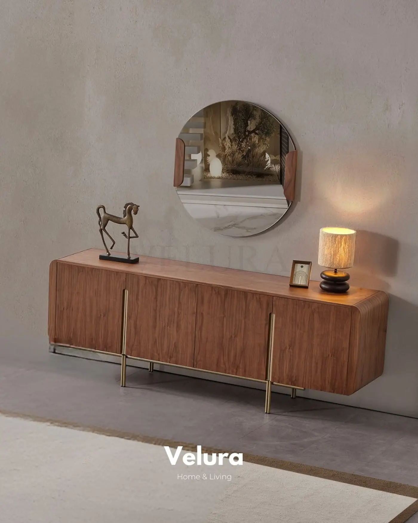 Genova Walnut Konsol koyu ceviz modern tasarım