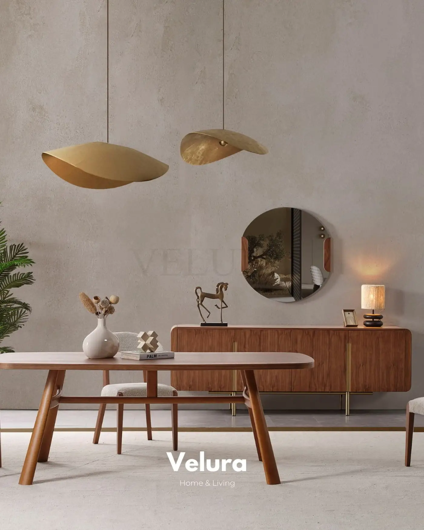 Genova Walnut Yemek Masası koyu ceviz modern tasarım