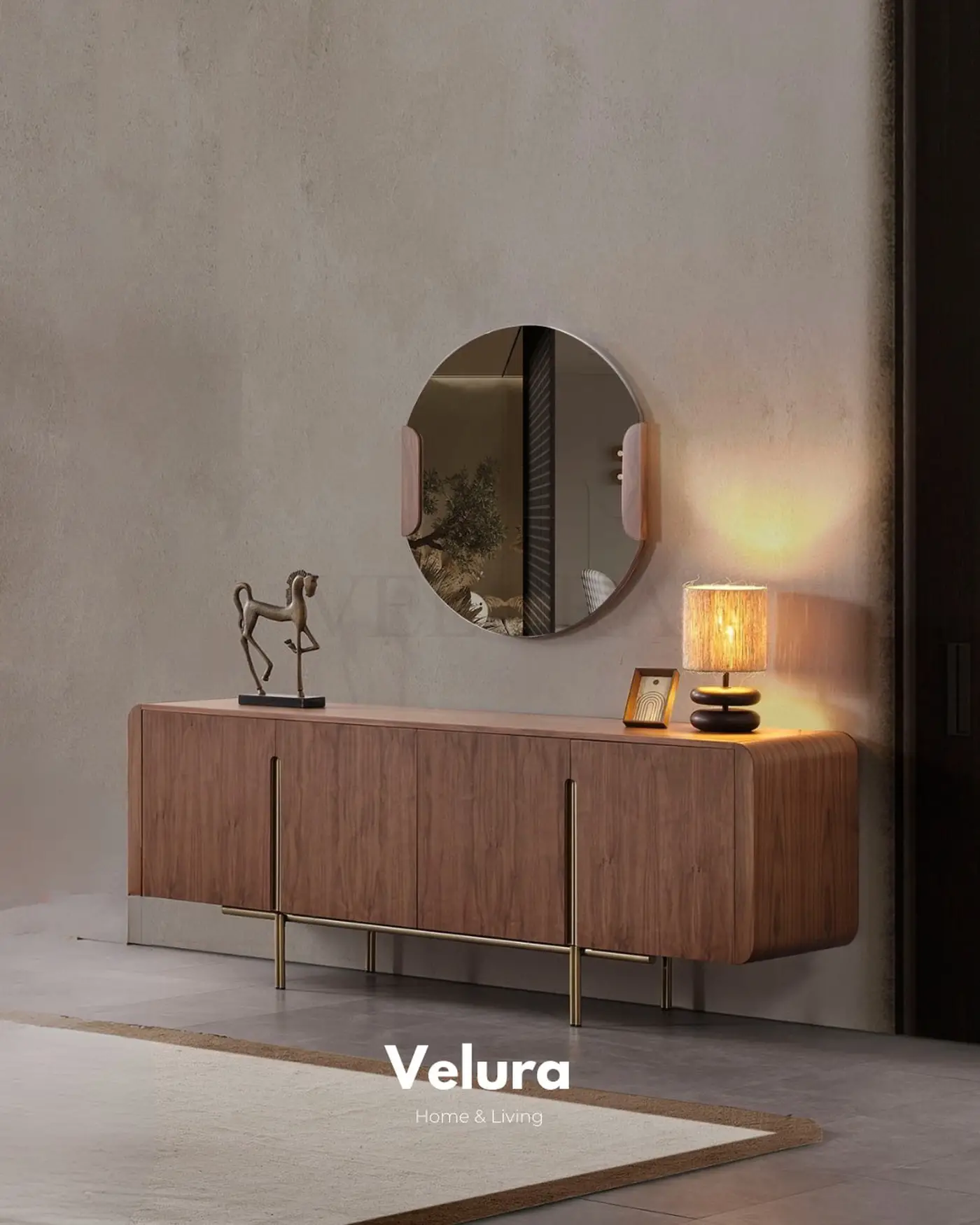 Genova Walnut Konsol koyu ceviz modern tasarım