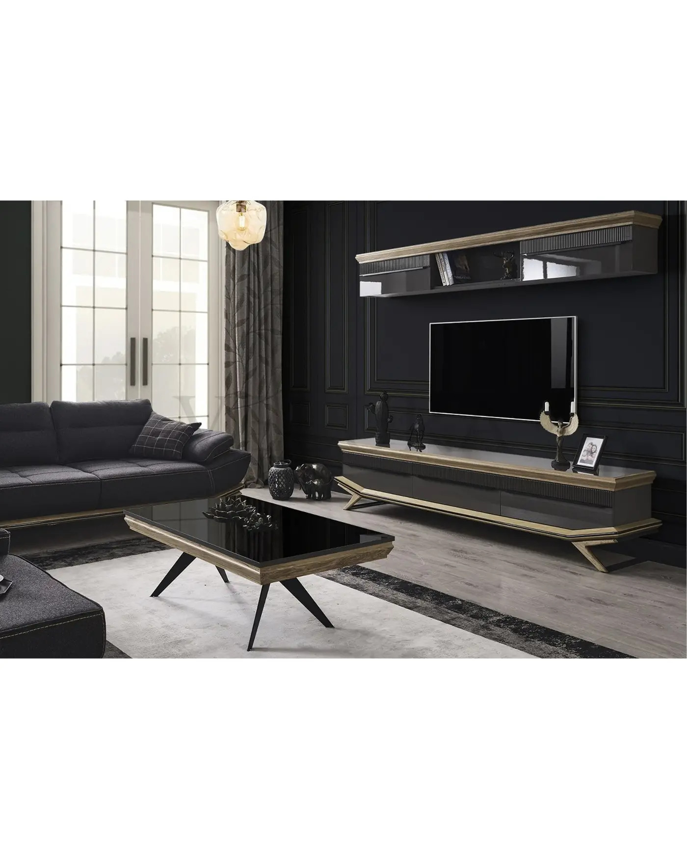 Grand Yemek Takımı - Velura Home Ahşap Detaylı Modern Grand Yemek Odası Takımı