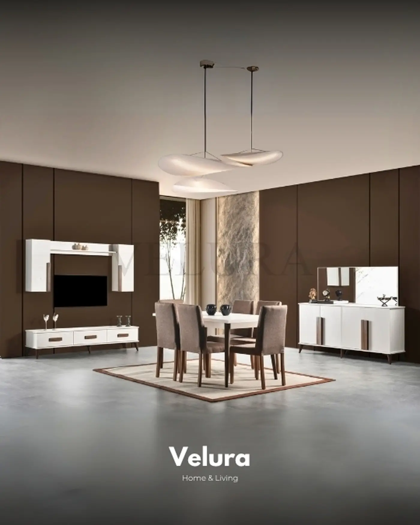 Valens Düğün Paketi | Modern Tasarımlı Bukle Kumaş Koltuk & MDF Mobilya Valens Düğün Paketi koltuk, yatak ve yemek odası mobilyaları | Velura Home