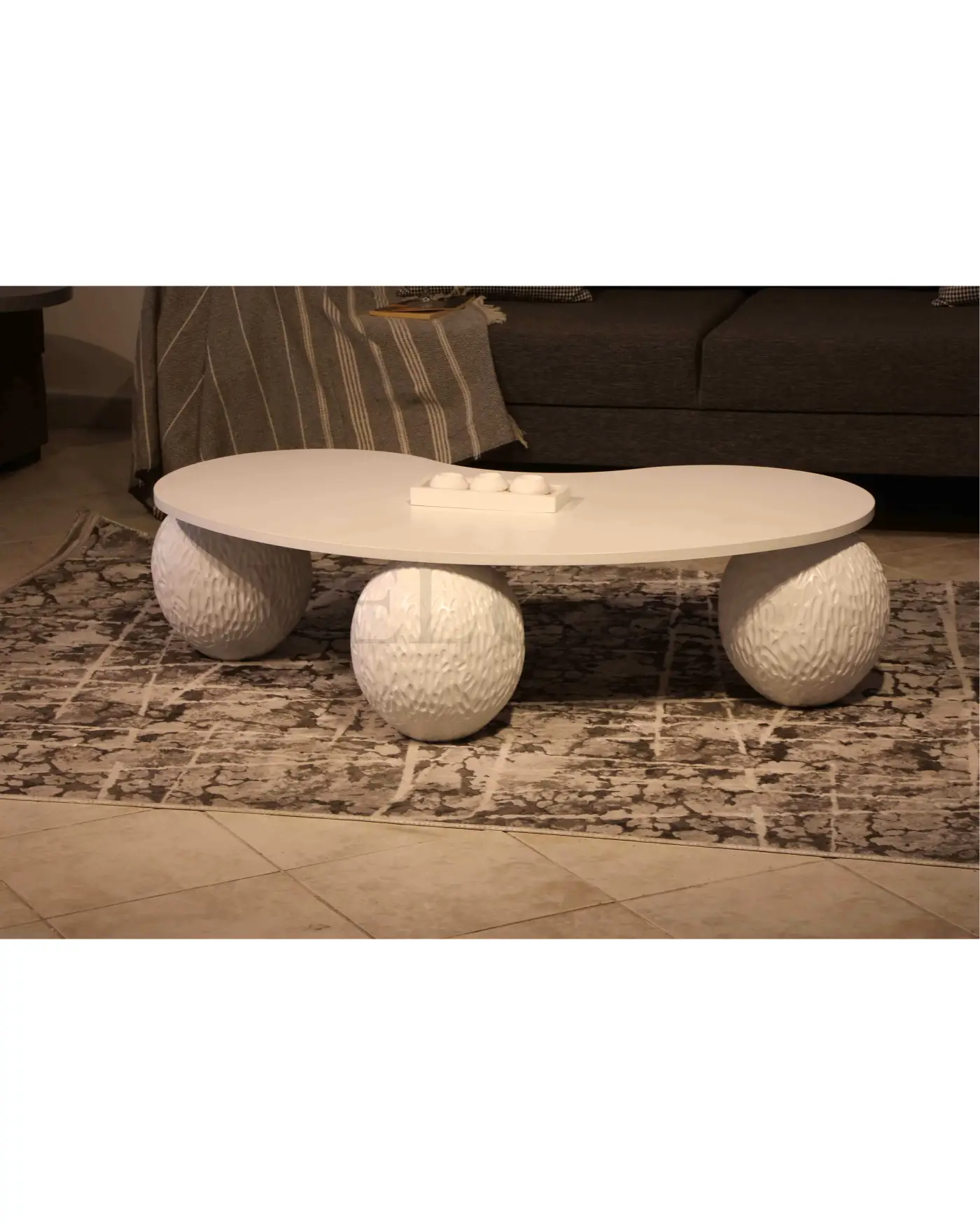 Minimalist Beyaz MDF Sehpa Modeli Derla Beyaz Sehpa Fasülye Mdf