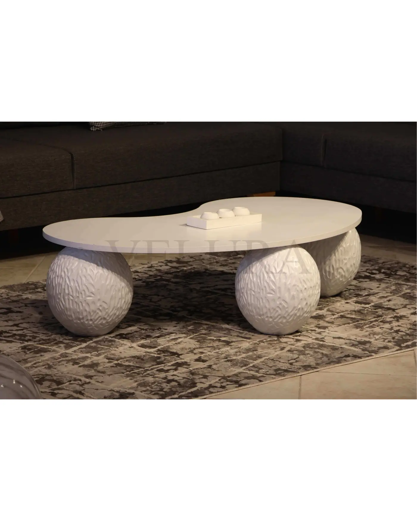Minimalist Beyaz MDF Sehpa Modeli Derla Beyaz Sehpa Fasülye Mdf