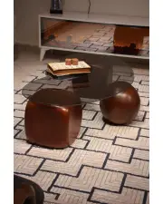 Zarla Düz Ceviz Sehpa - Füme Cam Zarla Düz Ceviz Sehpa - Füme Cam