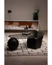 Zaro Desenli Siyah Sehpa - Füme Cam Zaro Desenli Siyah Sehpa - Füme Cam