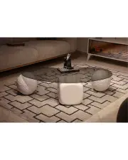 Zaro Sehpa - Beyaz Ayak - Füme Cam Zaro Sehpa - Beyaz Ayak - Füme Cam