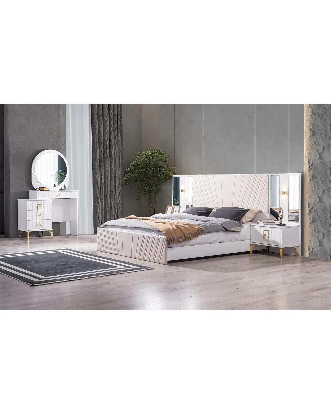 Velura Home Gold Detaylı Yatak Odası Modelleri Velura Home Rio Gold mobilya seti