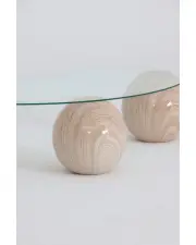 Küre Orta Sehpa - Natural - Fasulye - Şeffaf Cam Küre Orta Sehpa - Natural - Fasulye - Şeffaf Cam
