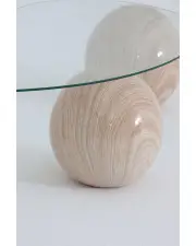 Küre Orta Sehpa - Natural - Fasulye - Şeffaf Cam Küre Orta Sehpa - Natural - Fasulye - Şeffaf Cam