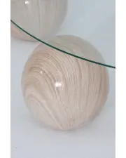 Küre Orta Sehpa - Natural - Fasulye - Şeffaf Cam Küre Orta Sehpa - Natural - Fasulye - Şeffaf Cam