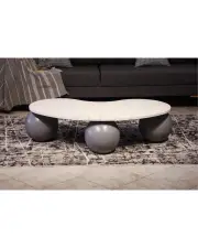 Gri Top Sehpa - Beyaz Fasülye Mdf Gri Top Sehpa - Beyaz Fasülye Mdf