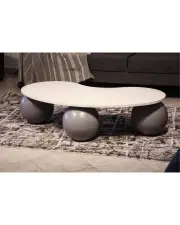 Gri Top Sehpa - Beyaz Fasülye Mdf Gri Top Sehpa - Beyaz Fasülye Mdf