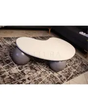 Gri Top Sehpa - Beyaz Fasülye Mdf Gri Top Sehpa - Beyaz Fasülye Mdf