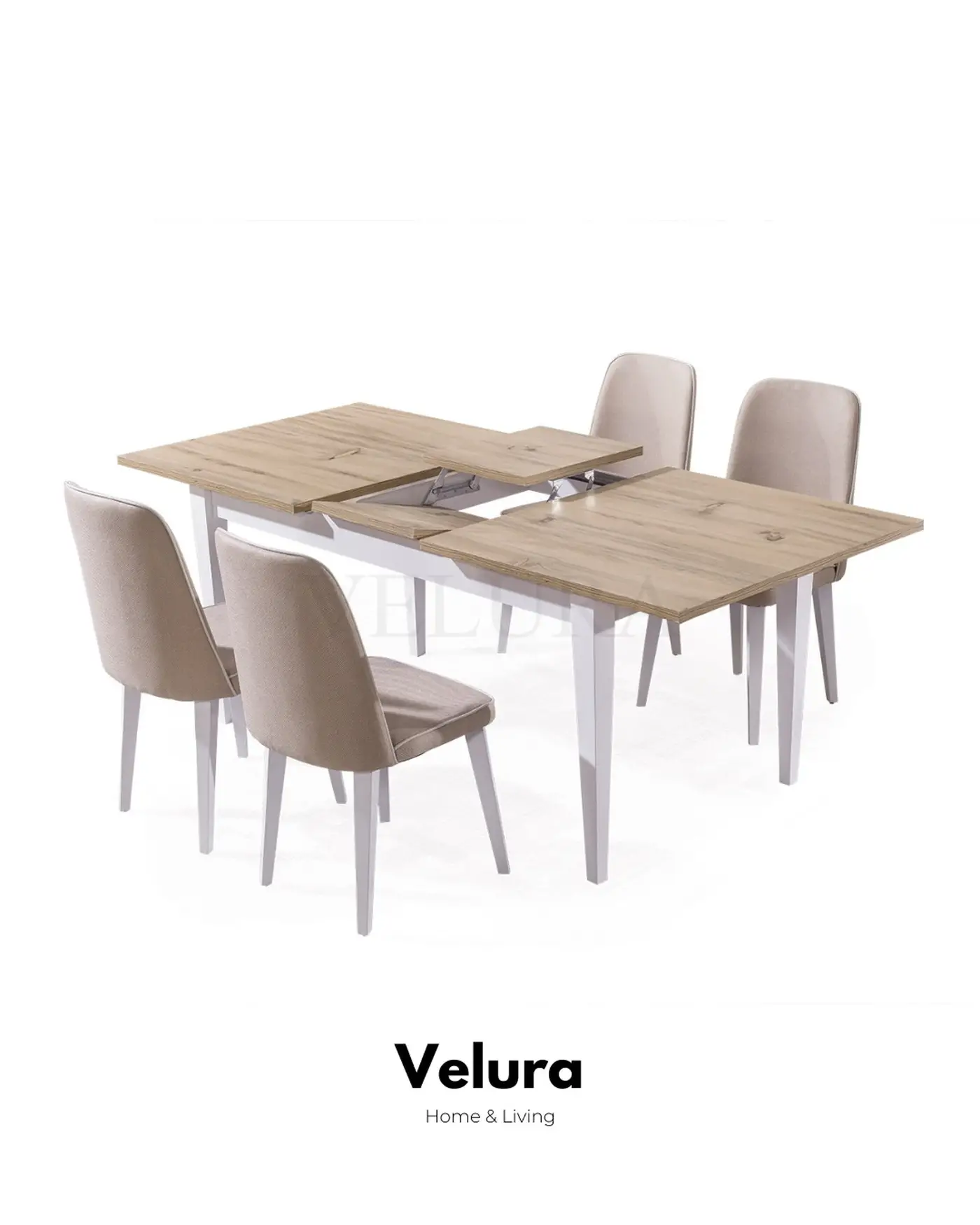 Legna Yemek Masası beyaz ayaklı açılır
