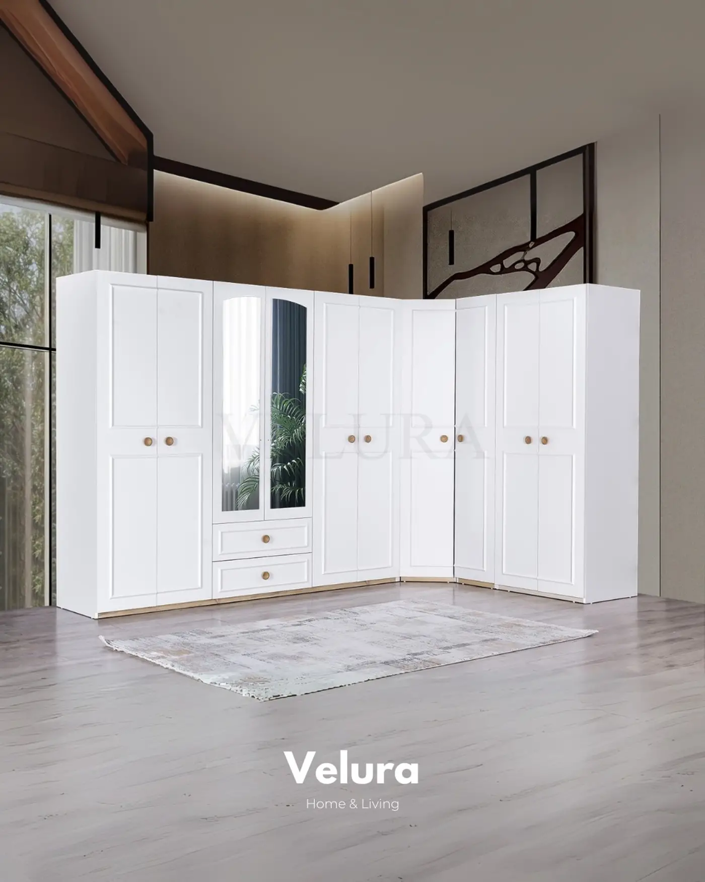 Legna Yatak Odası Takımı V2 köşe dolaplı model
