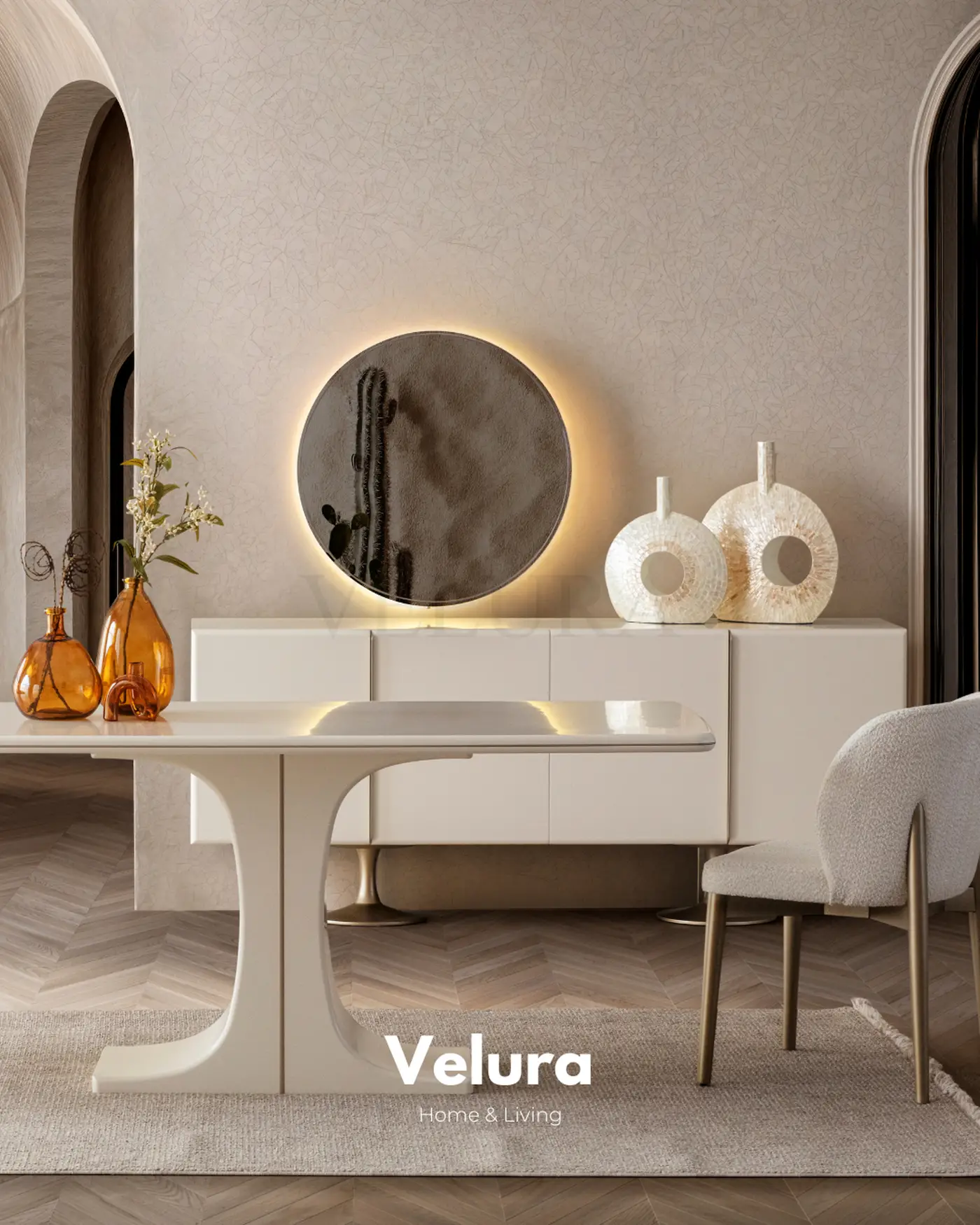 Marcel Yemek Masası krem modern 180,8x92,8x77,4 suntalam gövde MDF tabla