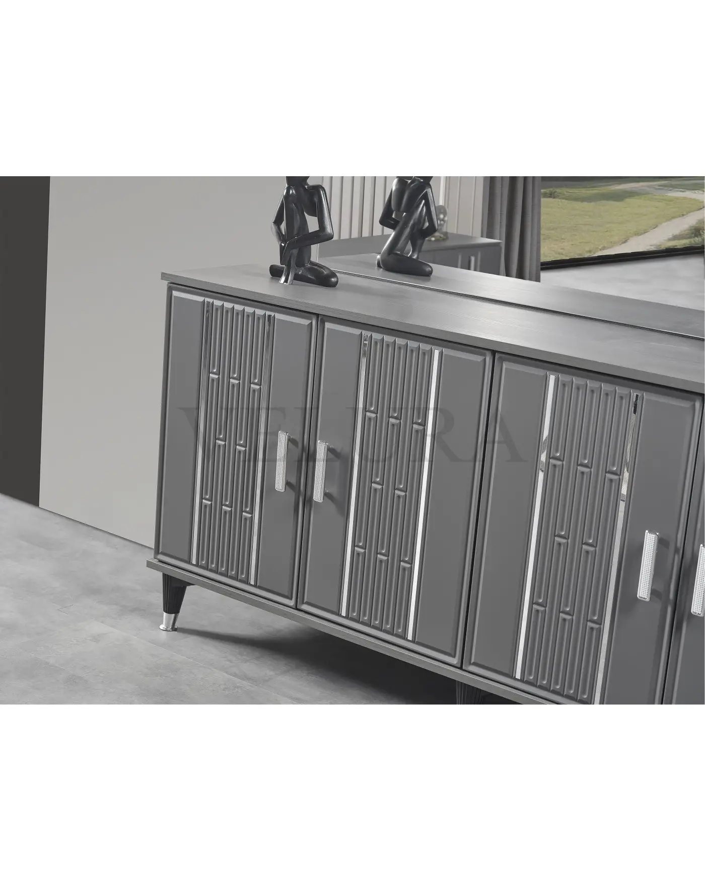 Pırlanta Yemek Takımı - Modern Tasarım | Velura Home Pırlanta Antrasit Yemek Takımı
