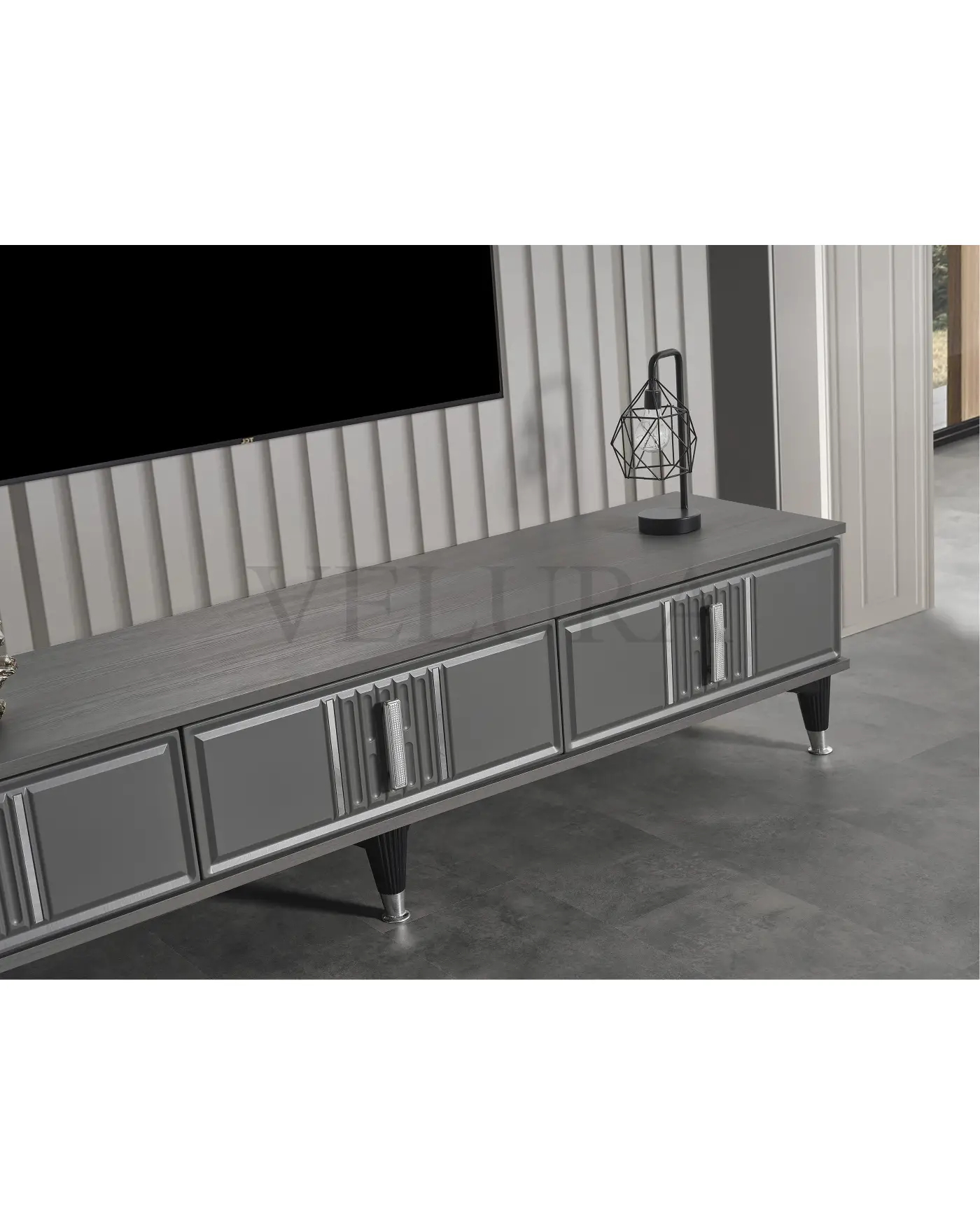 Pırlanta Yemek Takımı - Modern Tasarım | Velura Home Pırlanta Antrasit Yemek Takımı