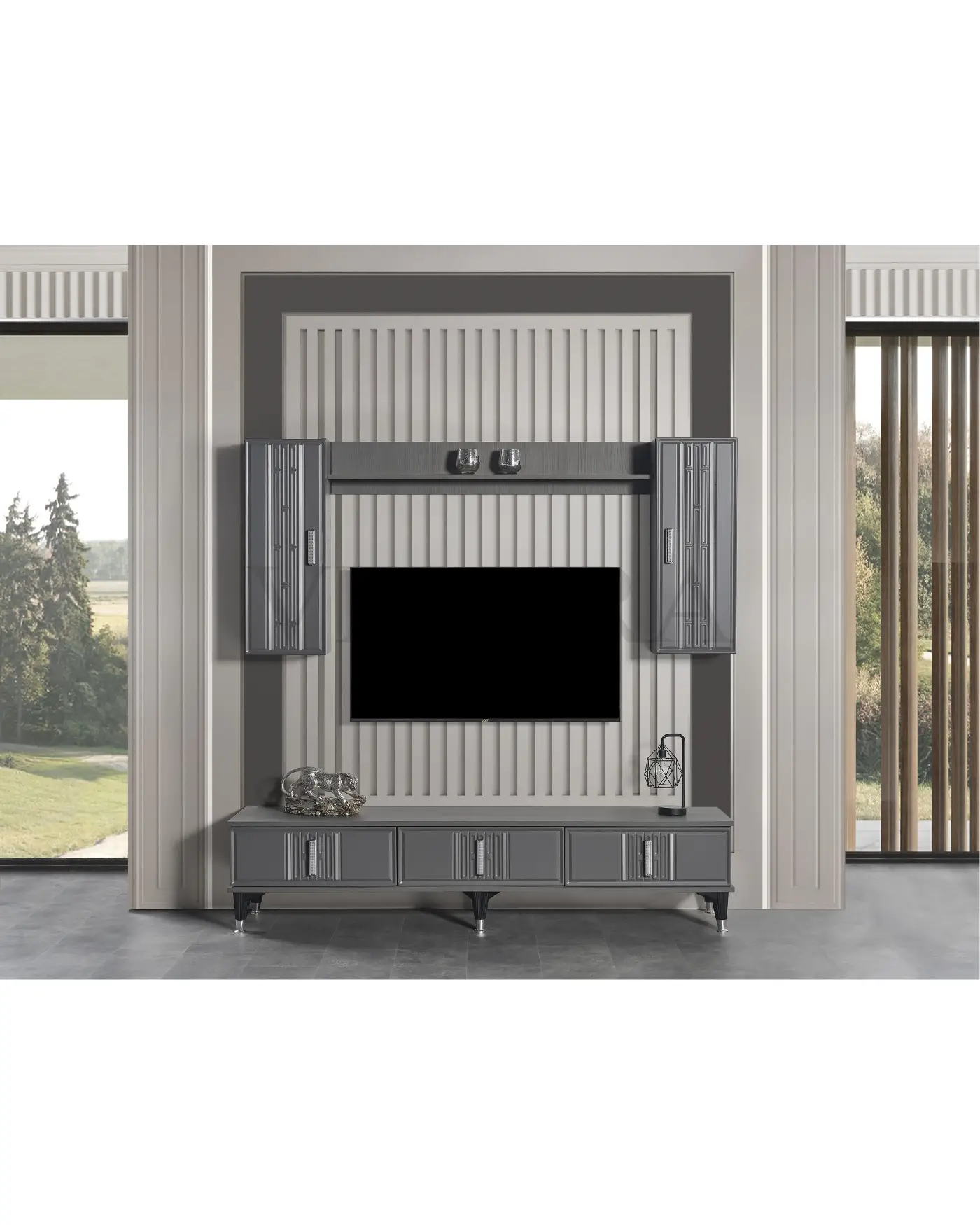 Pırlanta Yemek Takımı - Modern Tasarım | Velura Home Pırlanta Antrasit Yemek Takımı