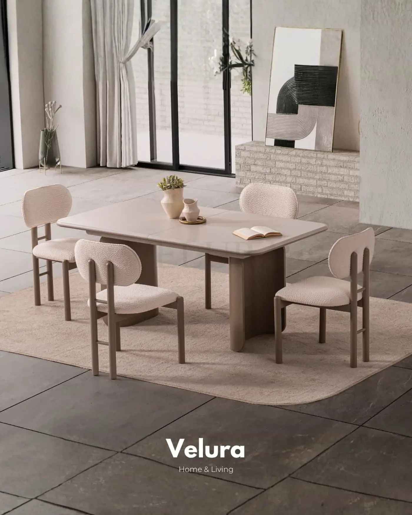 Opera Yemek Takımı kahverengi tonlarda modern yemek odası