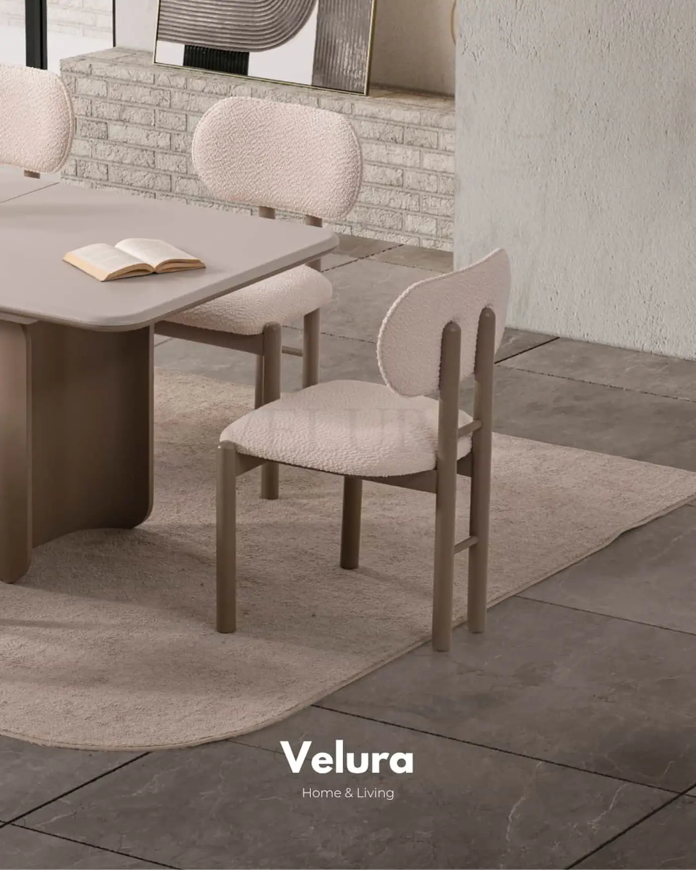 Opera Yemek Takımı kahverengi tonlarda modern yemek odası