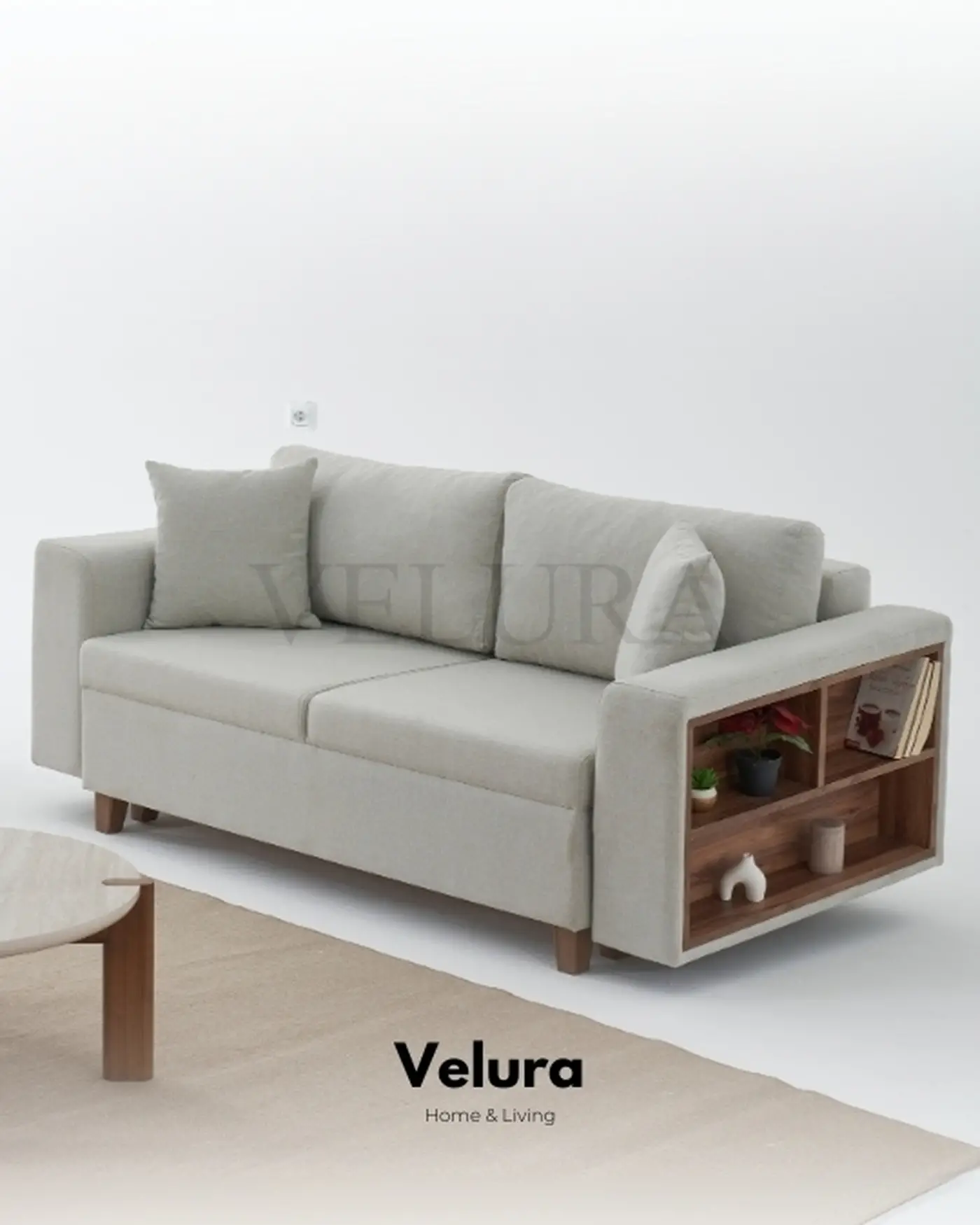 Velura Home Rengar Gri Koltuk Takımı Gri Rengar kitaplıklı koltuk takımı - Velura Home