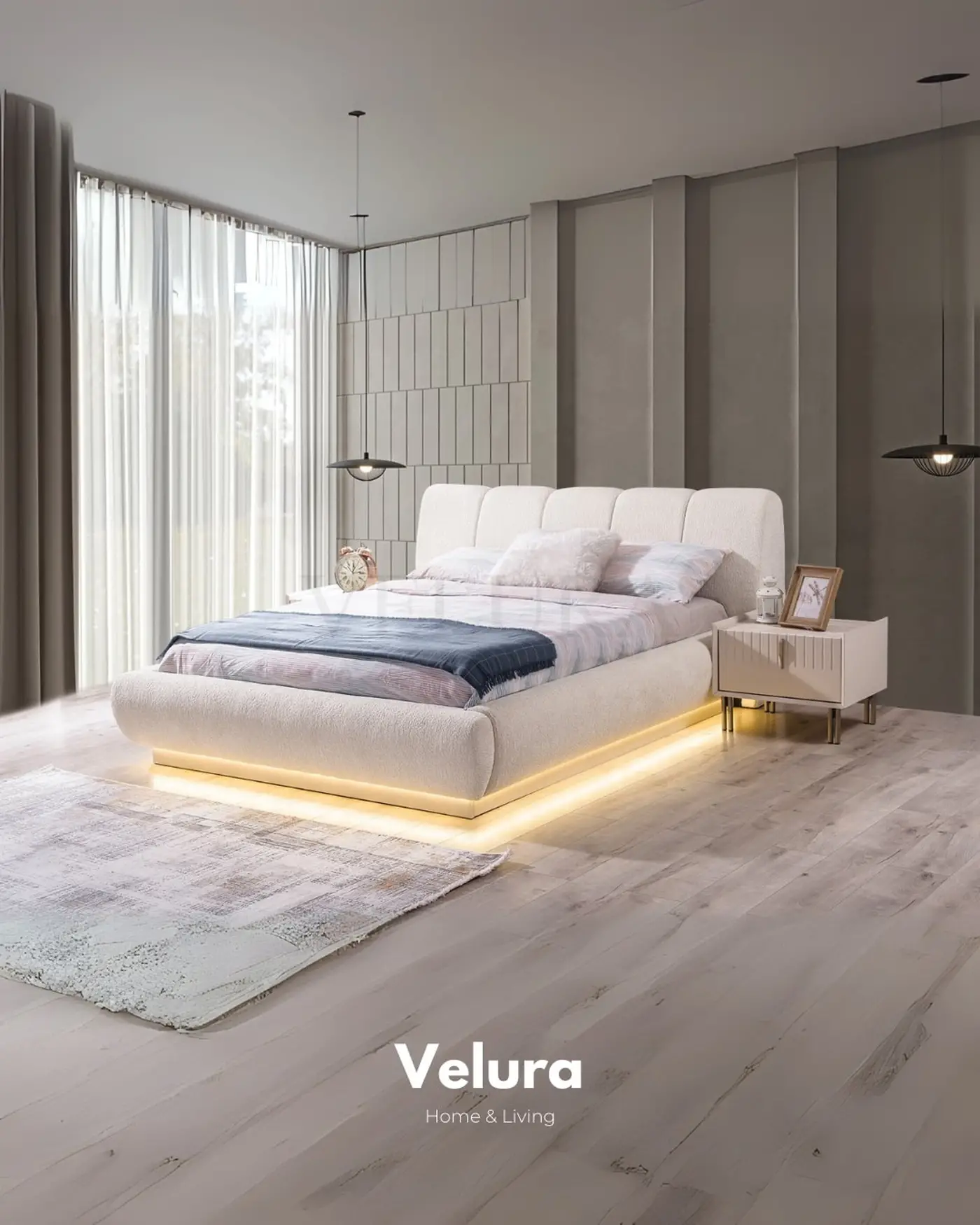 Tress Karyola kırık beyaz bazalı tasarım