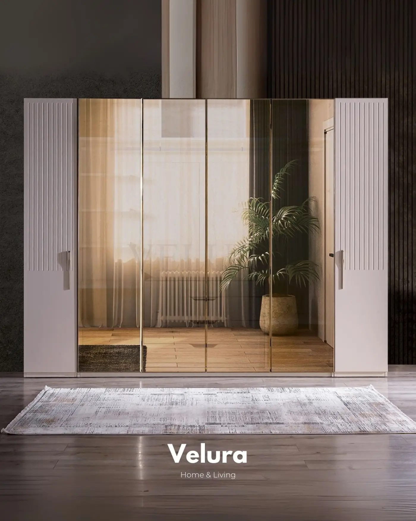 Tress 6 Kapılı Dolap kırık beyaz
