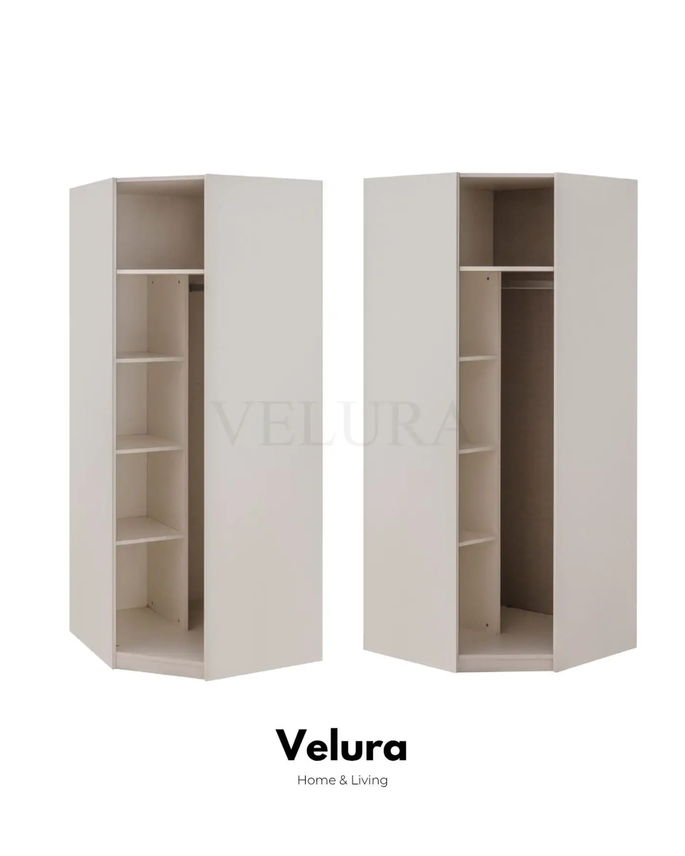 Valore 8 Cam Kapaklı Köşe Dolap – 360×135×220 L-plan