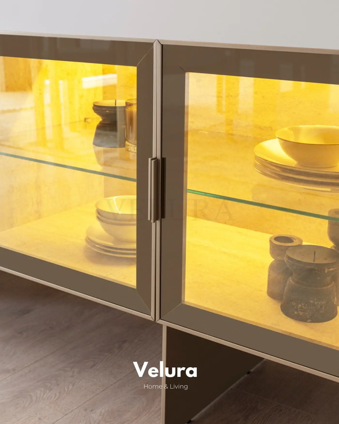 Verona Konsol LED aydınlatmalı traverten desen