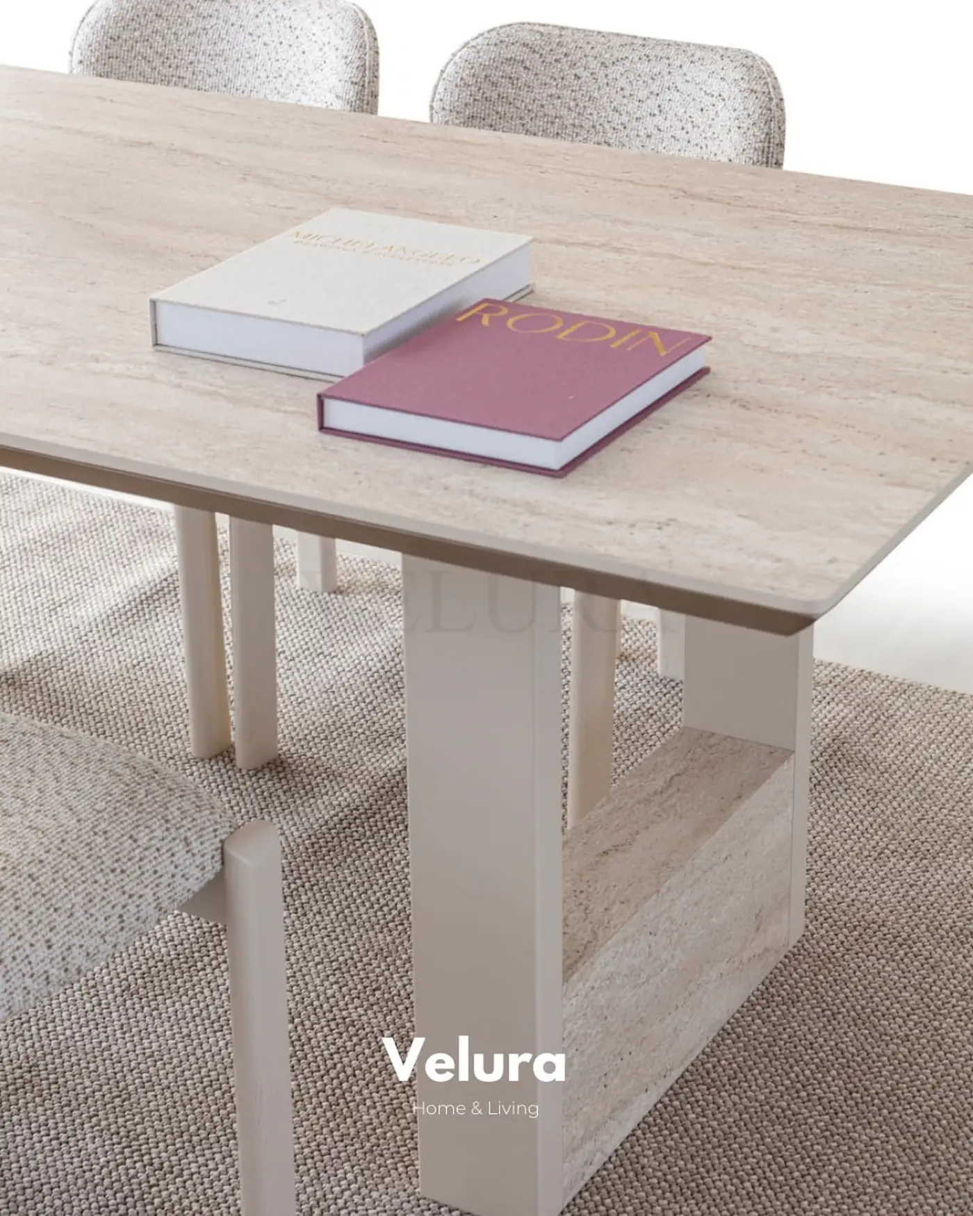 Verona Yemek Masası traverten desenli modern tasarım