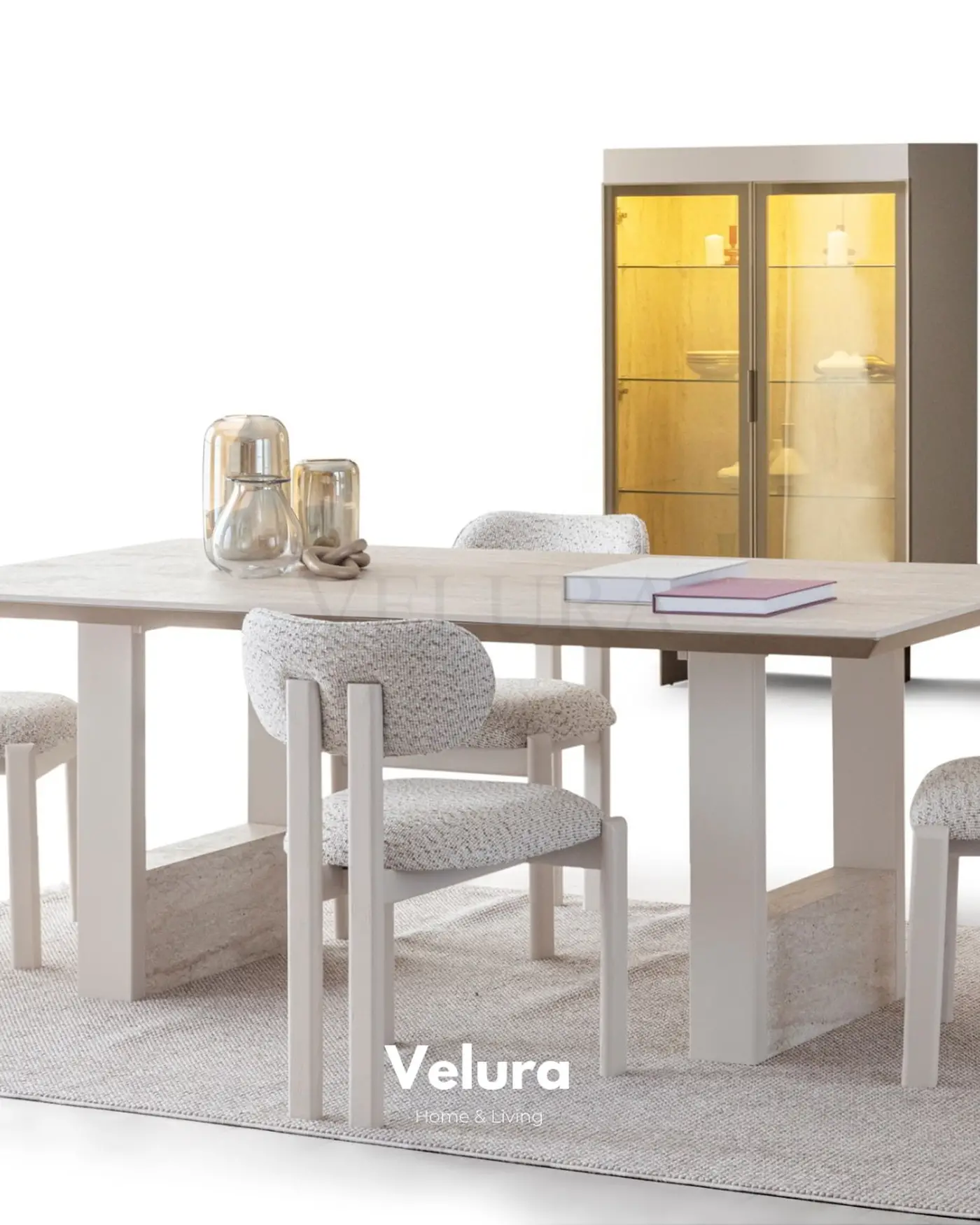 Verona Yemek Masası traverten desenli modern tasarım