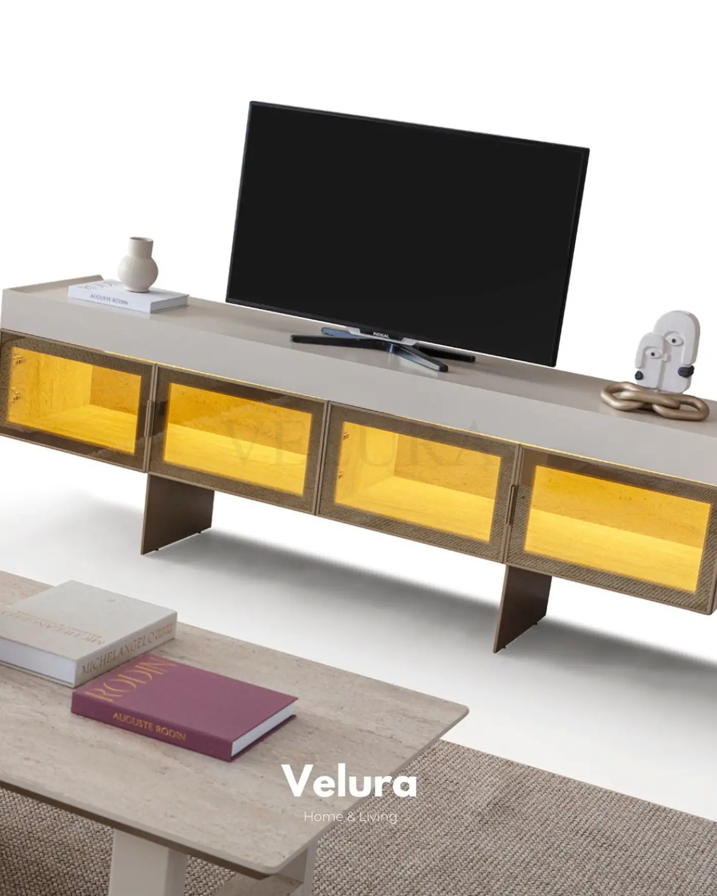 Modern salon için traverten desen Verona Tv Ünitesi