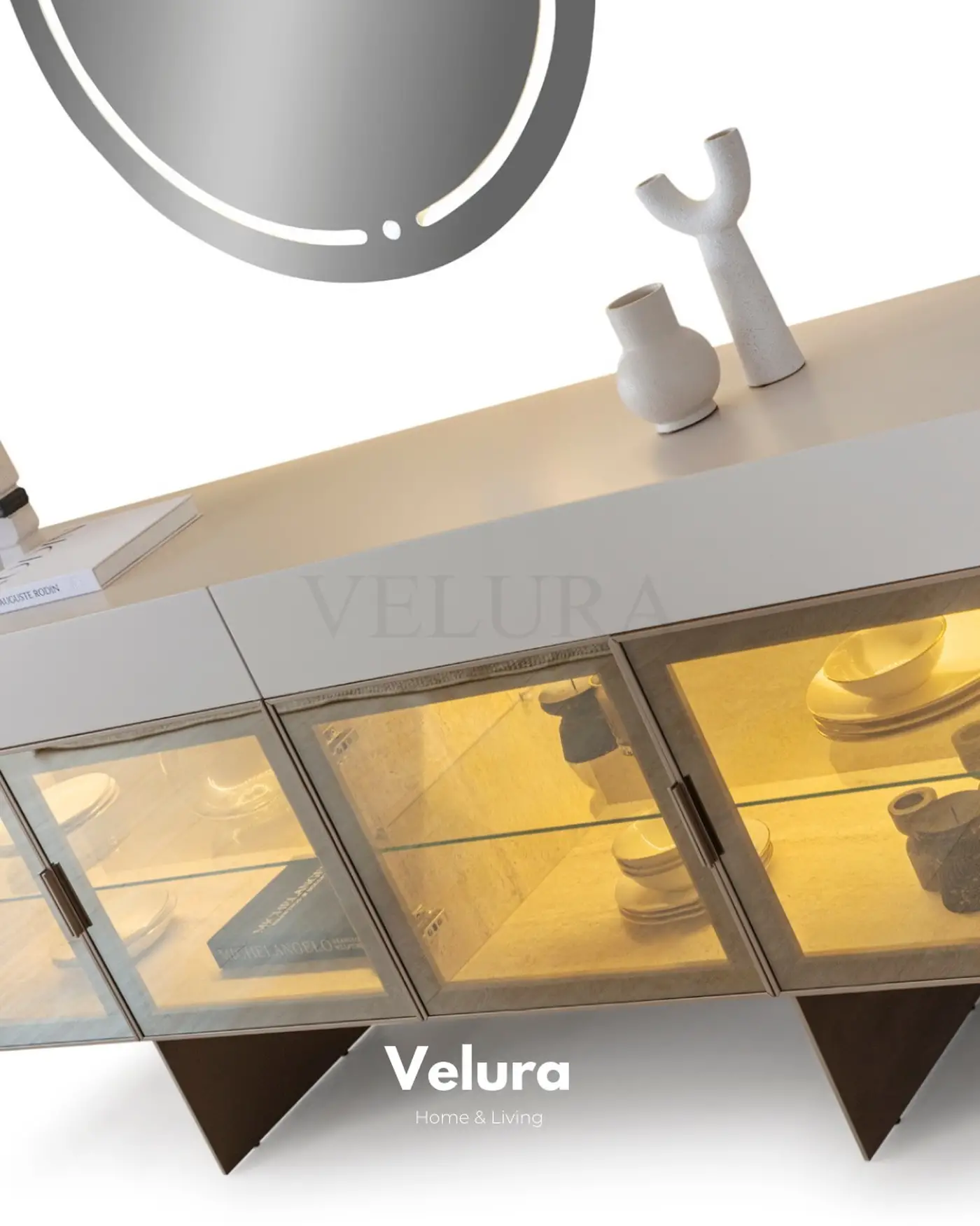 Verona Konsol LED aydınlatmalı traverten desen
