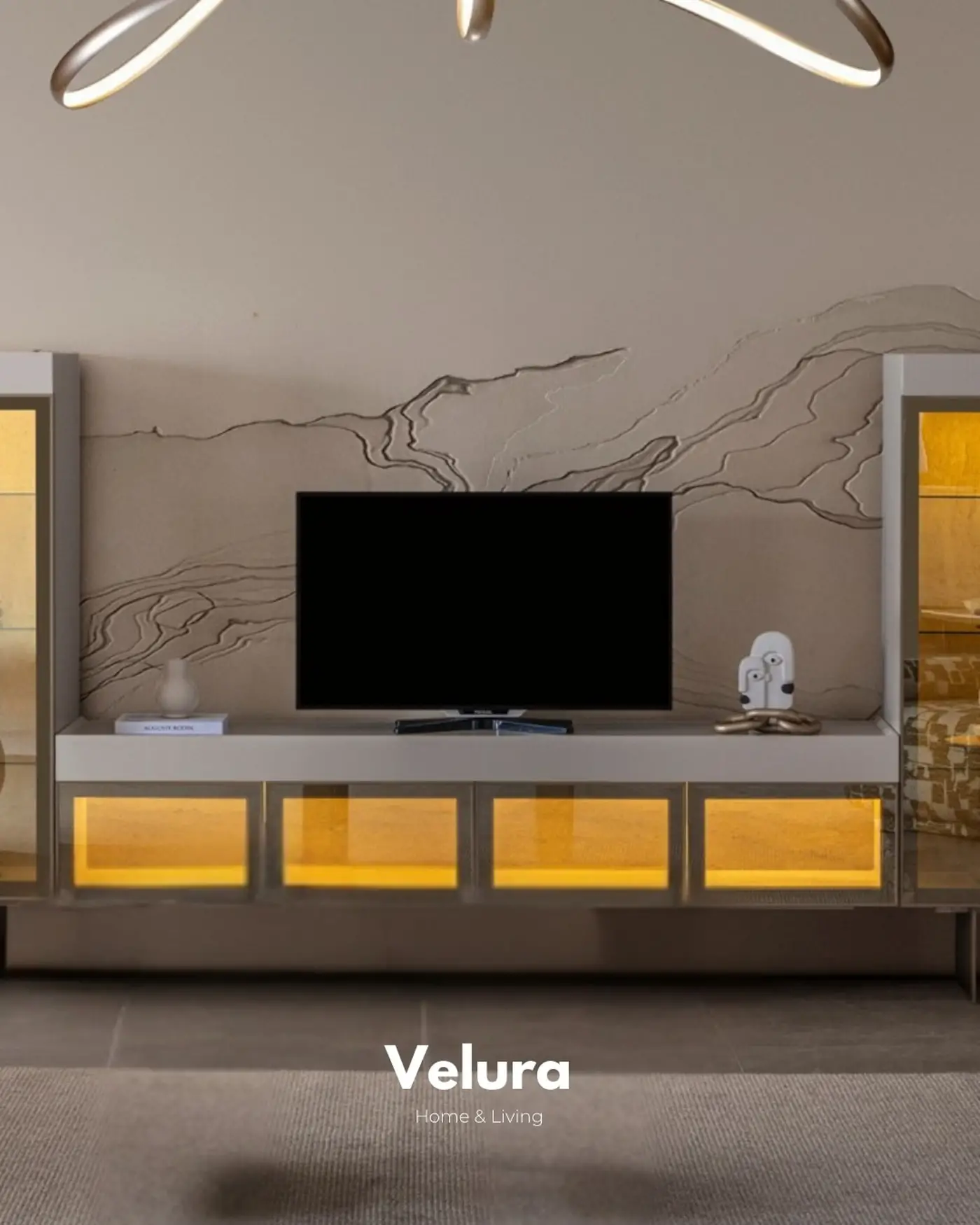 Modern salon için traverten desen Verona Tv Ünitesi