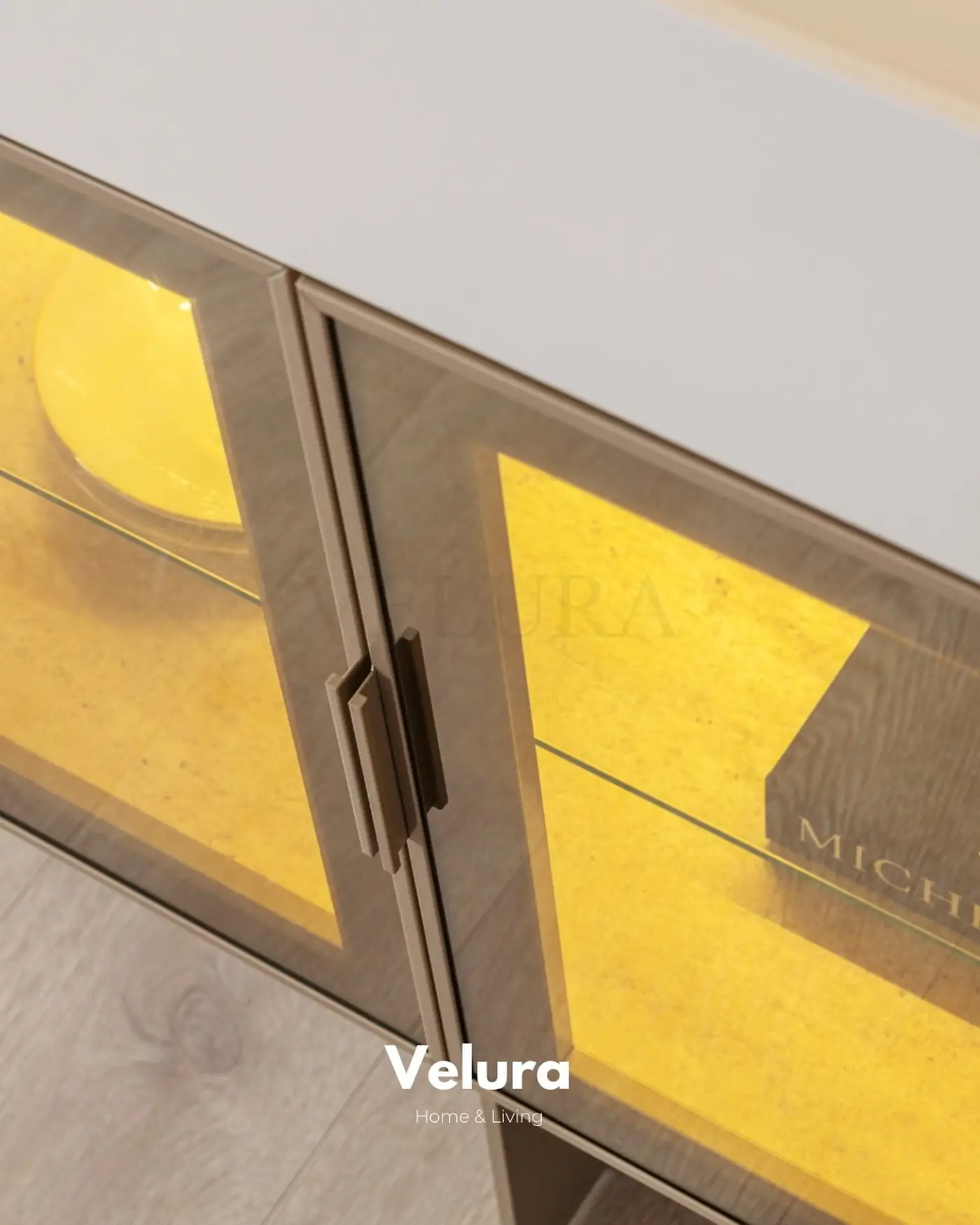 Verona Konsol LED aydınlatmalı traverten desen