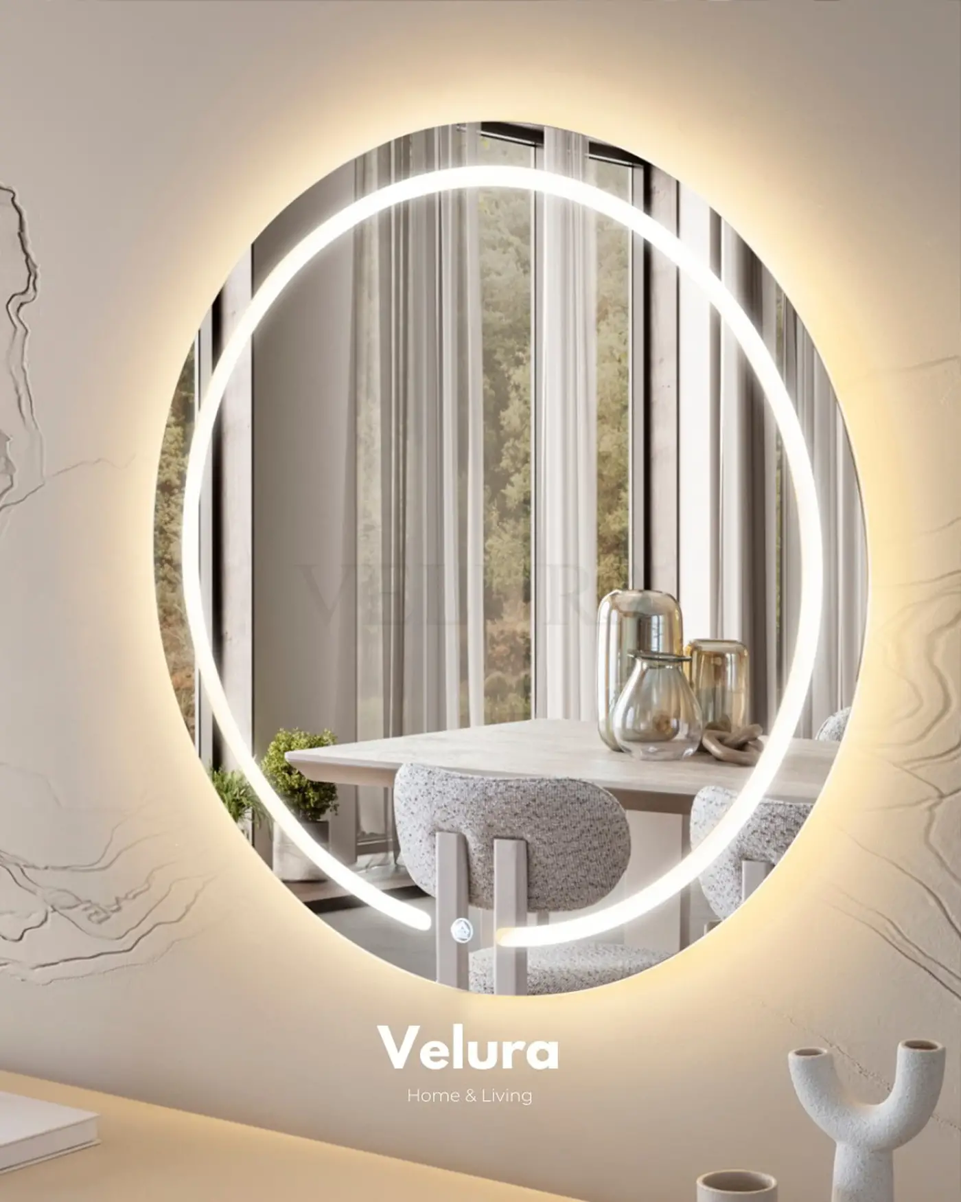 Verona Konsol LED aydınlatmalı traverten desen