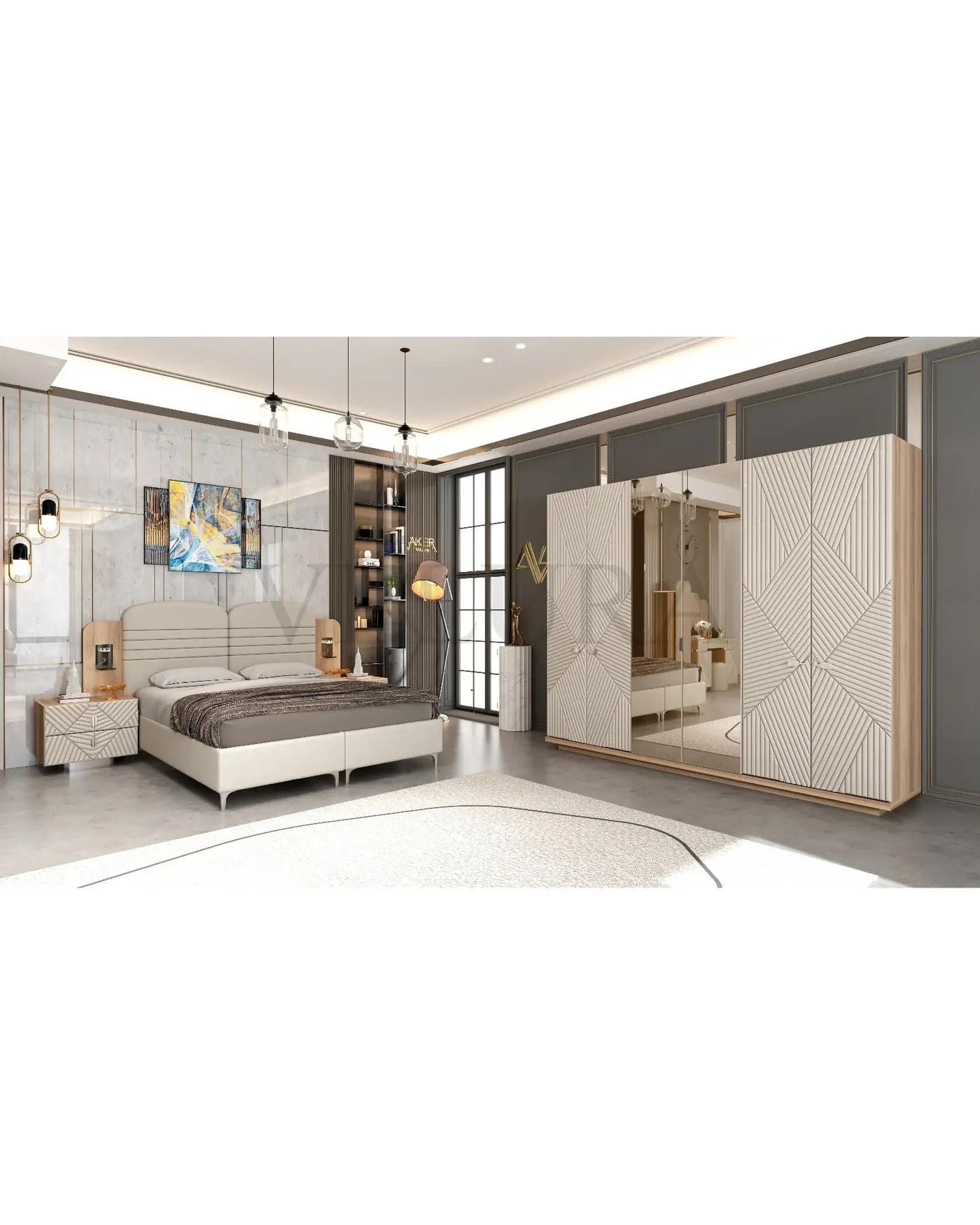 Fern Düğün Paketi koltuk takımı yatak odası yemek odası modern gold detaylı