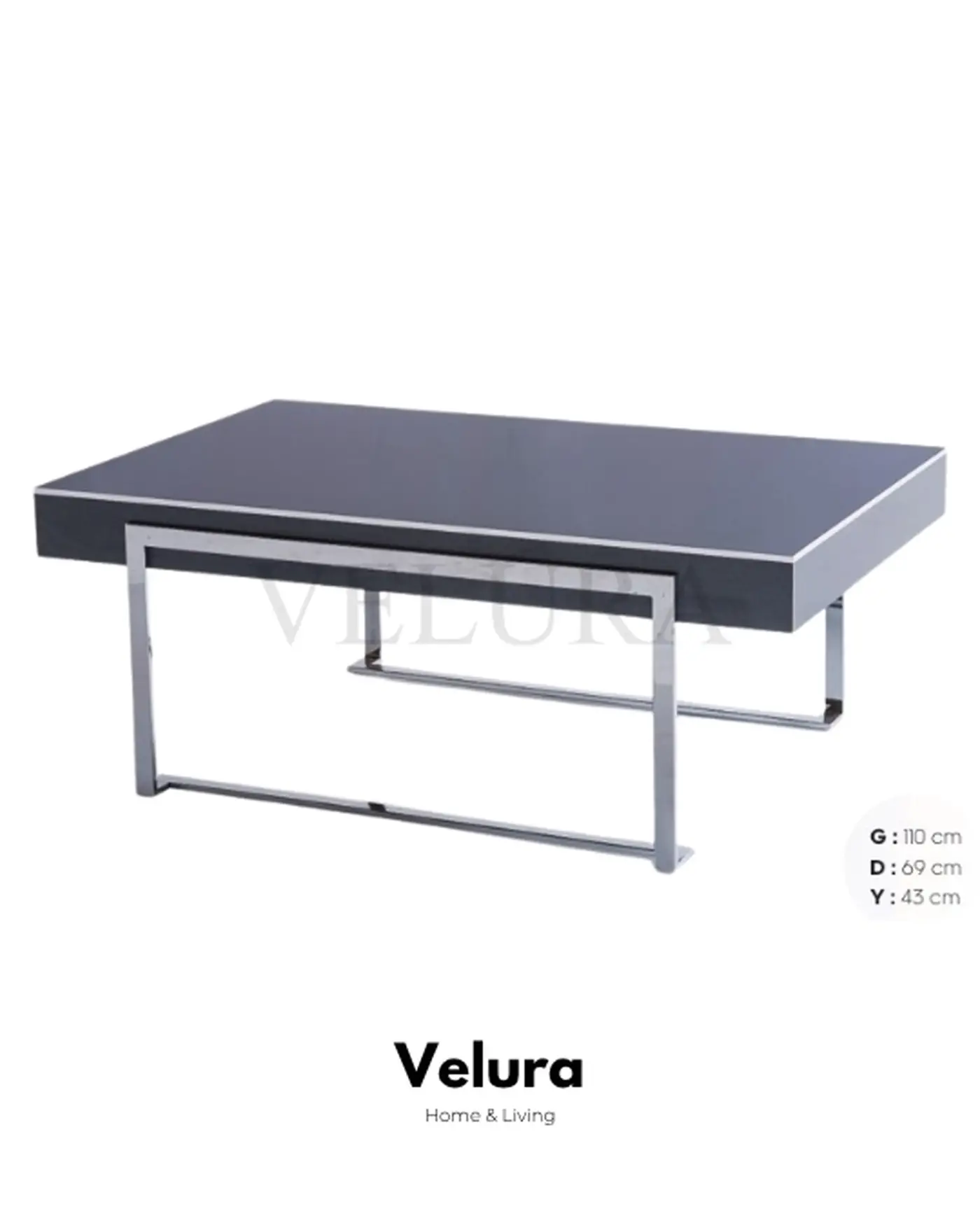 Afra Antrasit Krom Orta Sehpa - Velura Home Afra Antrasit Krom Orta Sehpa Velura Home