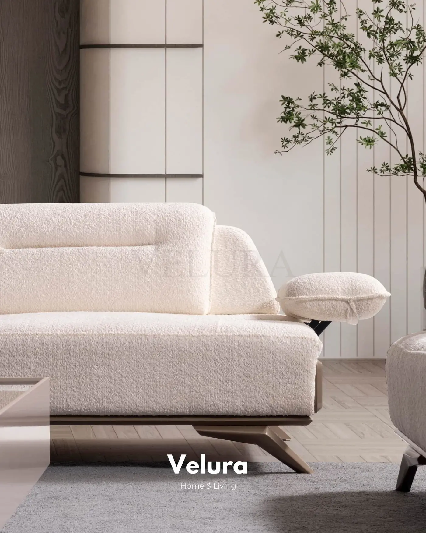 Alya Krem Koltuk Takımı krem rengi ve mekanizmalı sırt yapısı