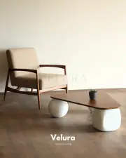 Küre Ahşap Orta Sehpa - C.Üçgen & B.Zar & Beyaz