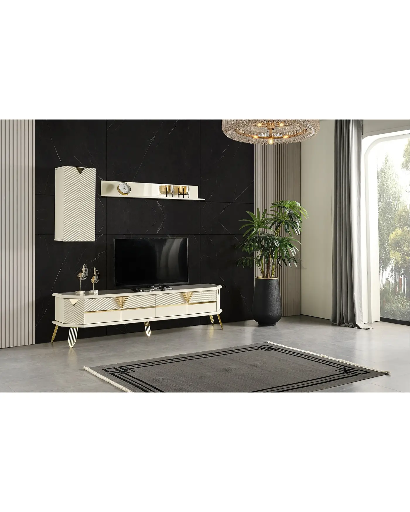 Velura Home City Yemek Takımı City Yemek Takımı Gold Ayak Krem Renk