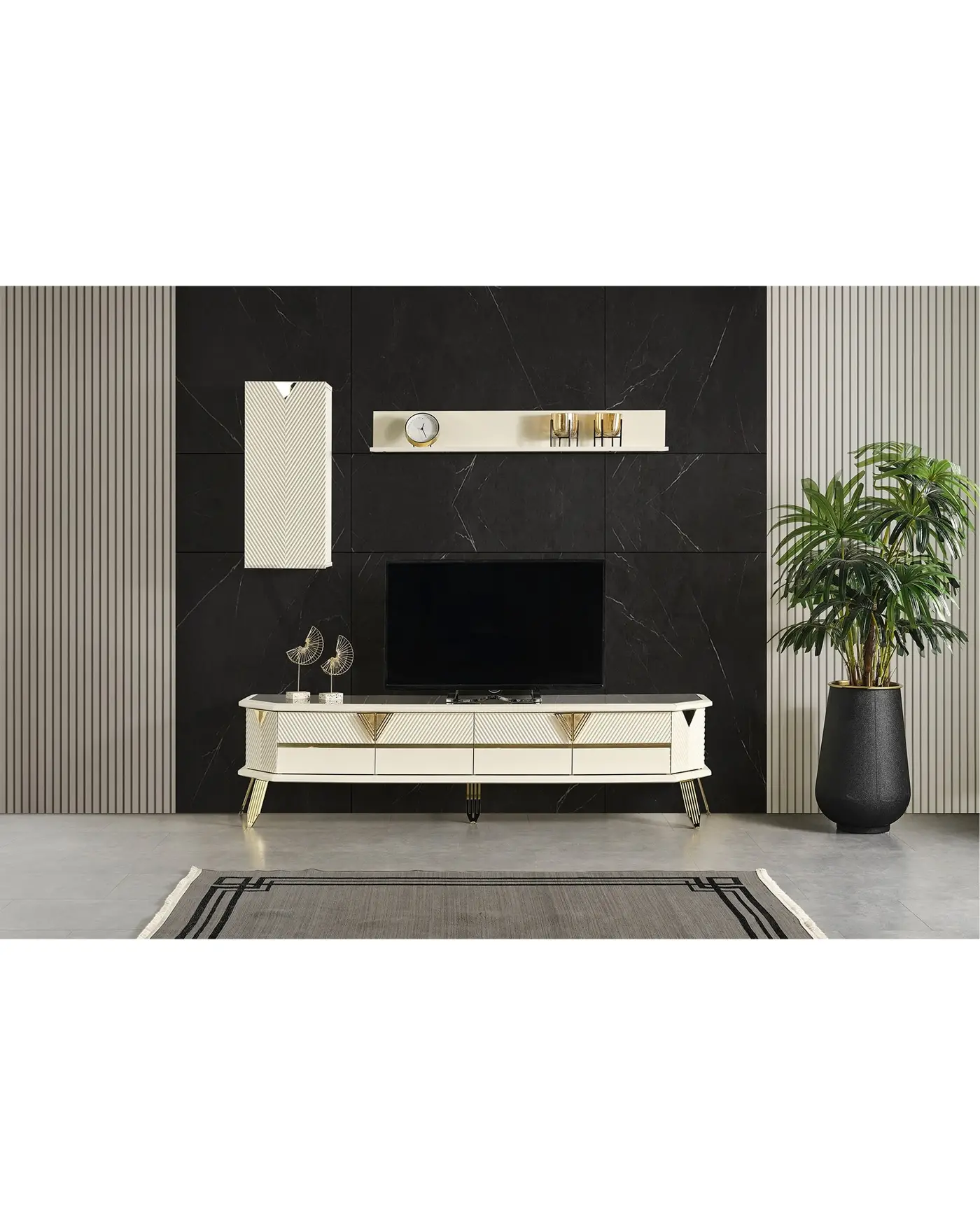 Velura Home City Yemek Takımı City Yemek Takımı Gold Ayak Krem Renk