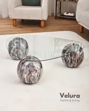Küre Orta Sehpa - Dune - Üçgen Şeffaf Cam